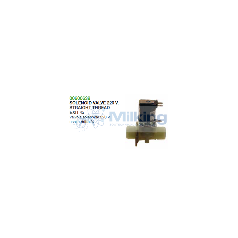 VALVOLA SOLENOIDE 2 VIE NC, 220-240V, FIL. 3/4 , DN10