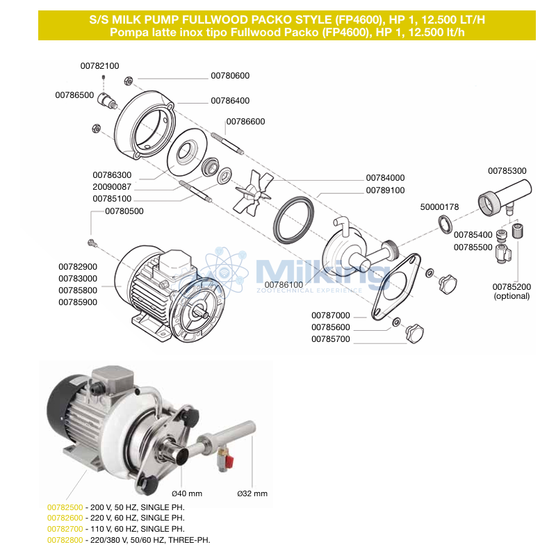 MOTORE HP 1, 110V 60 HZ MONOFASE