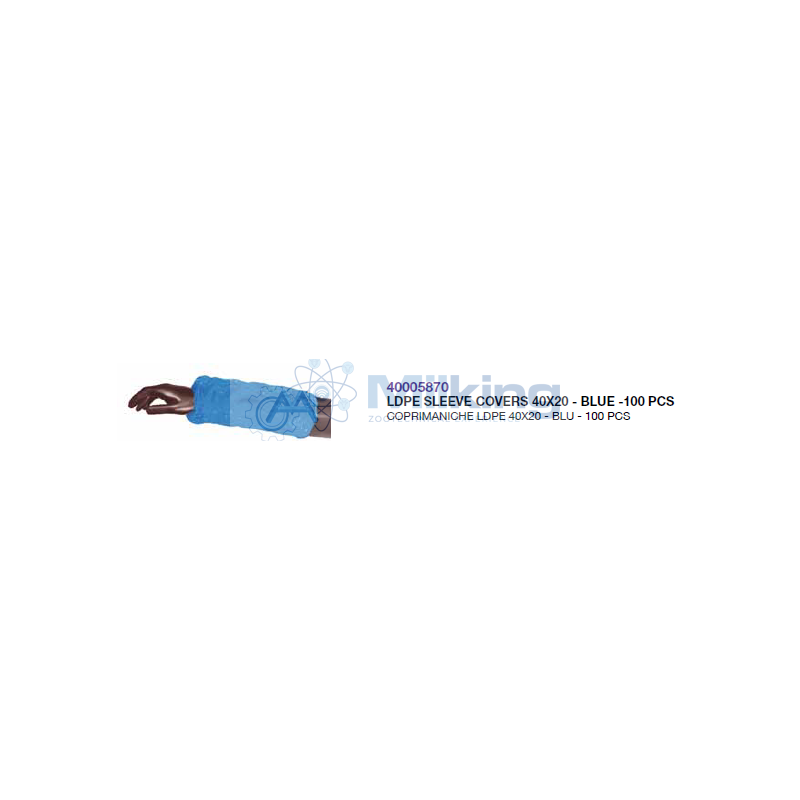 COPRIMANICHE LDPE 40X20 - BLU - 100 PCS