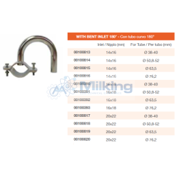 PRESA LATTE INOX CON TUBO CURVO 180 14X16 76,2