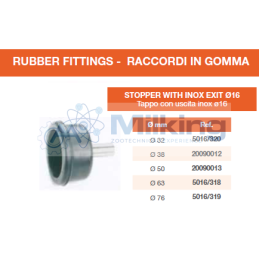 TAPPO CON NIPLES INOX DIAM. 50 NIPLES 16MM