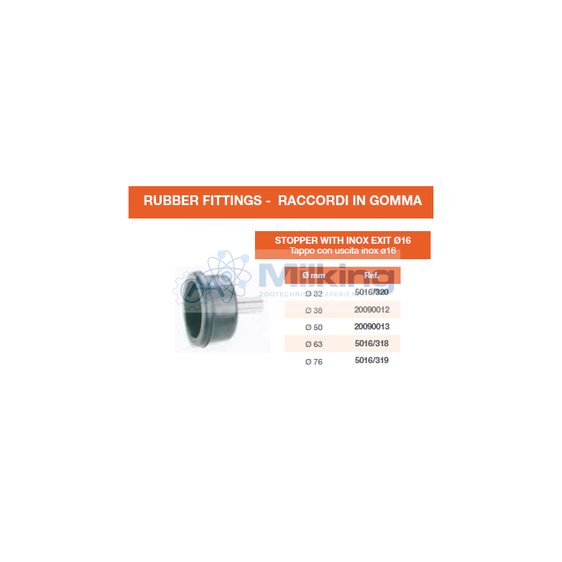 TAPPO CON NIPLES INOX DIAM. 50 NIPLES 16MM