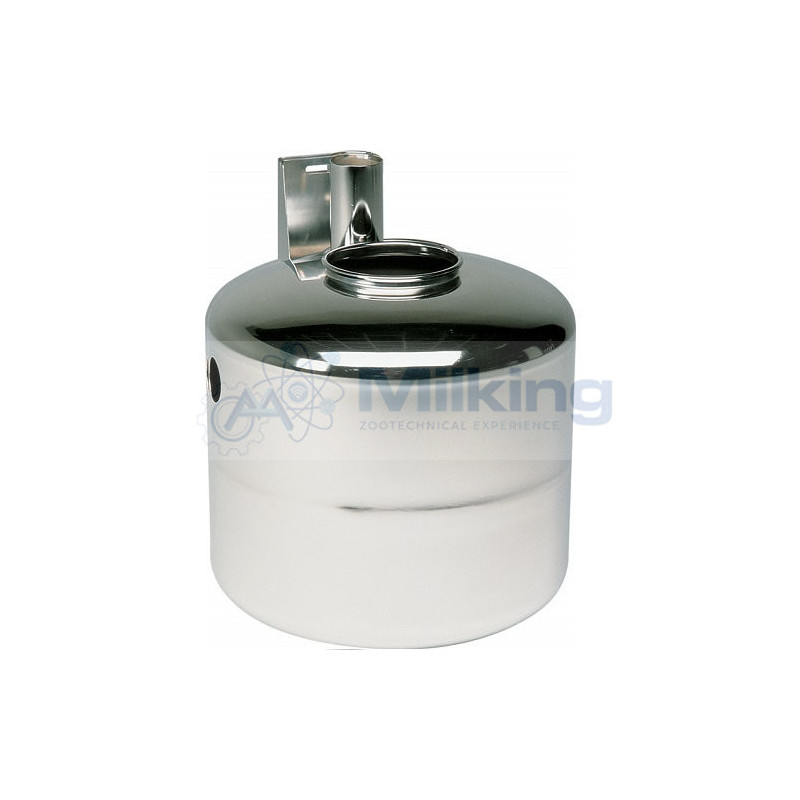 TERMINALE VERTICALE IN ACCIAIO INOX CON SUPPORTO E FORI LT. 60