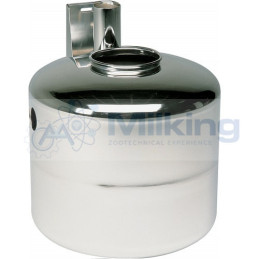 TERMINALE VERTICALE IN ACCIAIO INOX CON SUPPORTO E FORI LT. 80