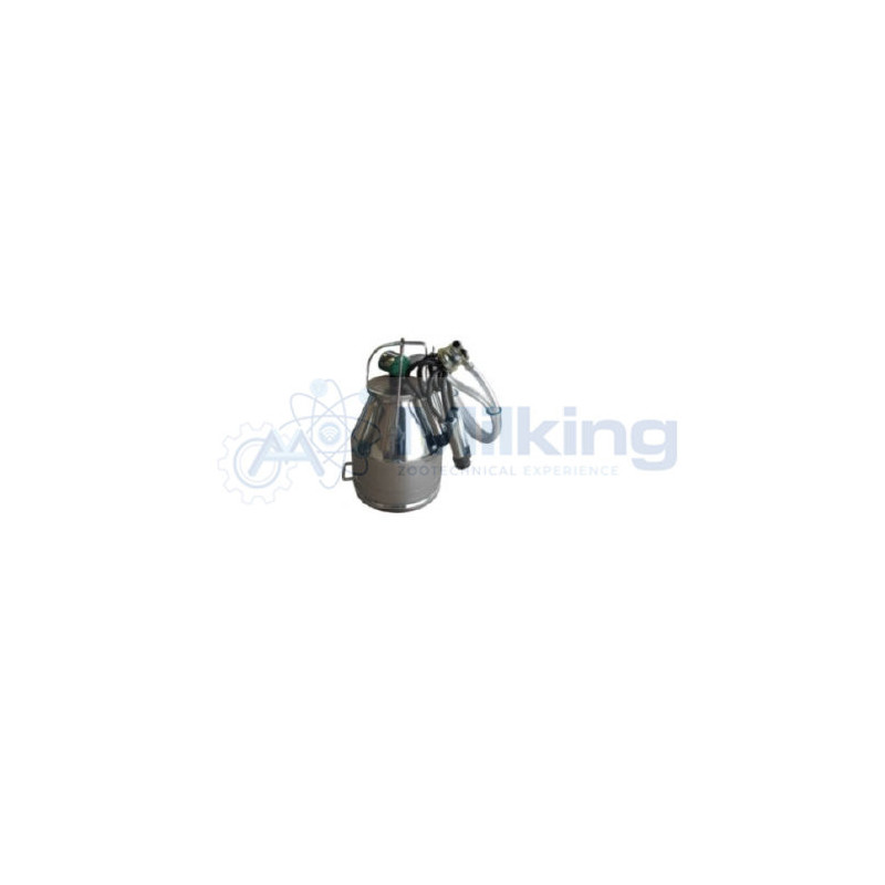 SECCHIO INOX DA LT. 25 PER VACCHE. CON COPERCHIO E CANNELLI IN...
